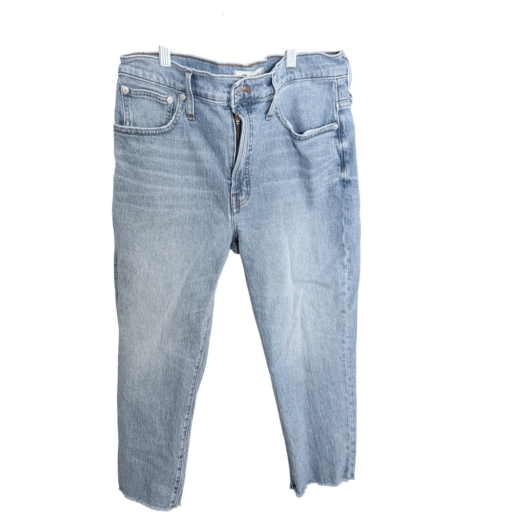 Madewell The Perfect Vintage Jean Women 30P Light Blue Cotton Raw Hem Denim Jean